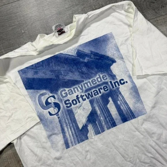 Vintage 90s single stitch, GANYNEDE software computers, tech T-shirt Size XL - Picture 1 of 5